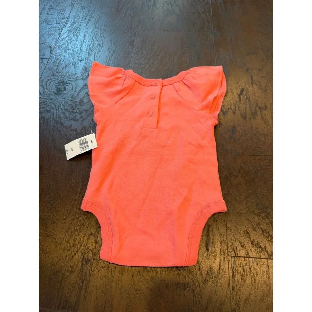 Disney Parks My First Visit Minnie Mouse Baby Bodysuit Coral 0-3M NWT